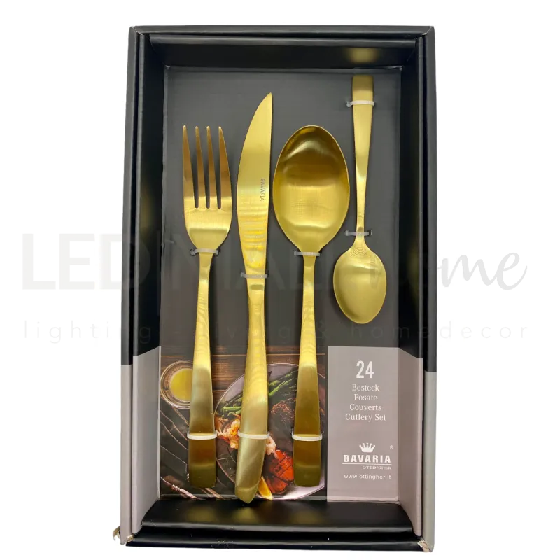 Set Posate 24 Pezzi Bavaria Ottingher In Acciaio B2018G gold dorate