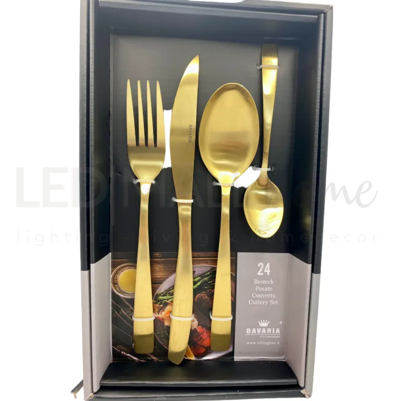 Set Posate 24 Pezzi Bavaria Ottingher In Acciaio B2018G gold dorate