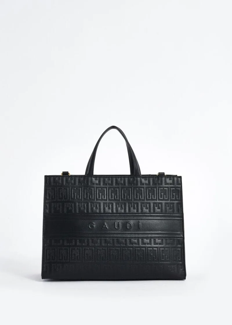 Shopping in similpelle con logo