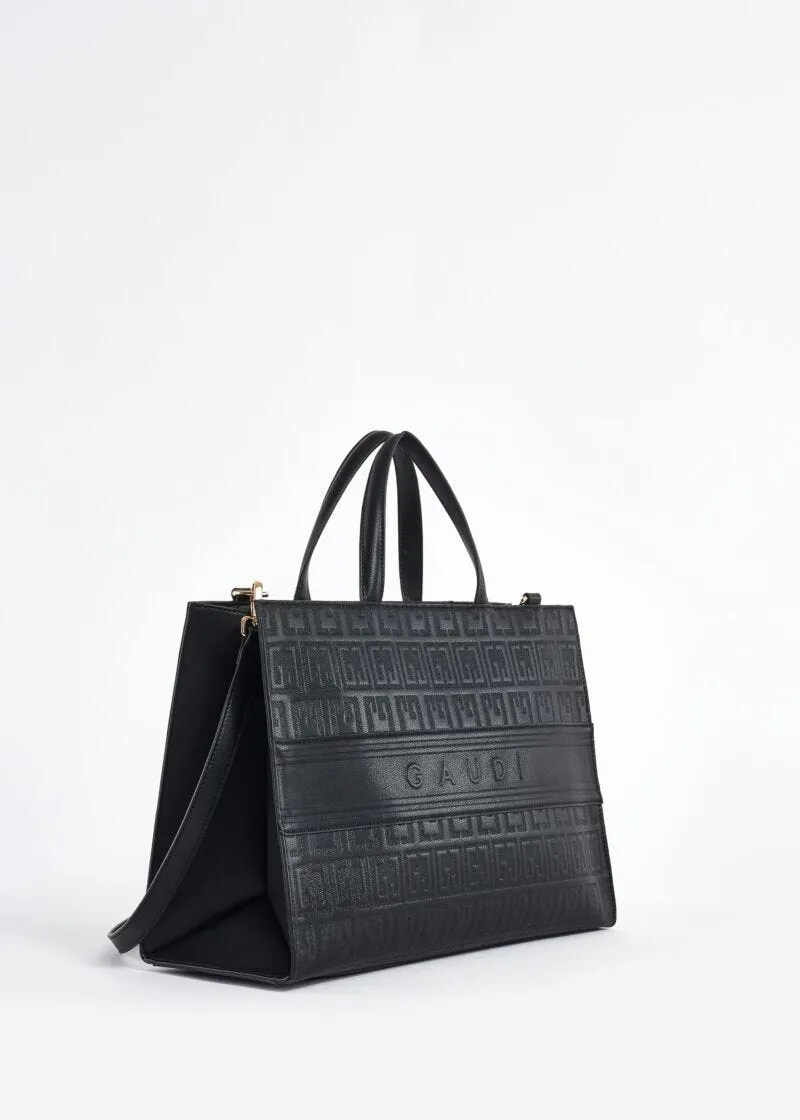 Shopping in similpelle con logo