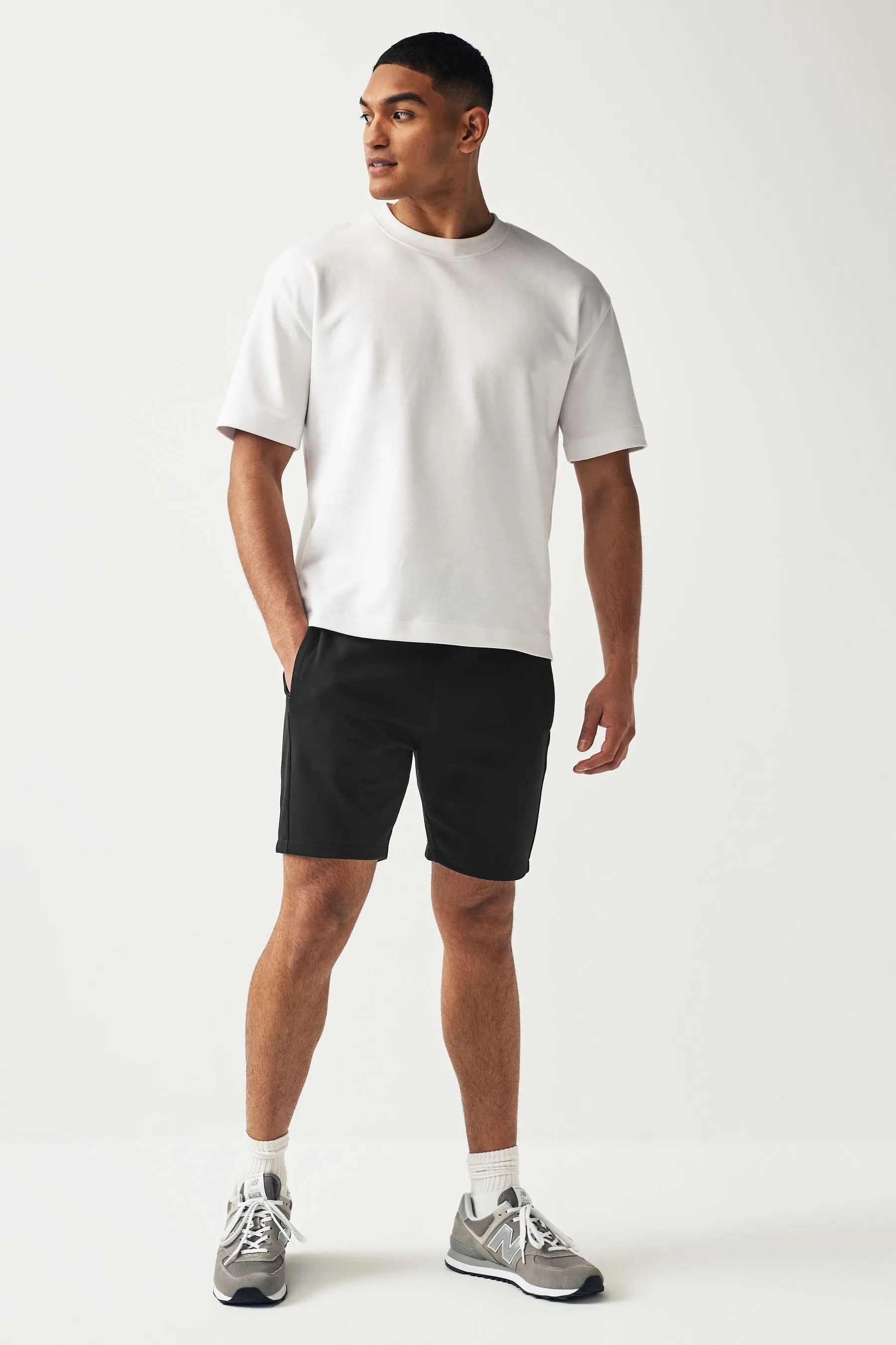 Shorts in jersey con tasche con zip