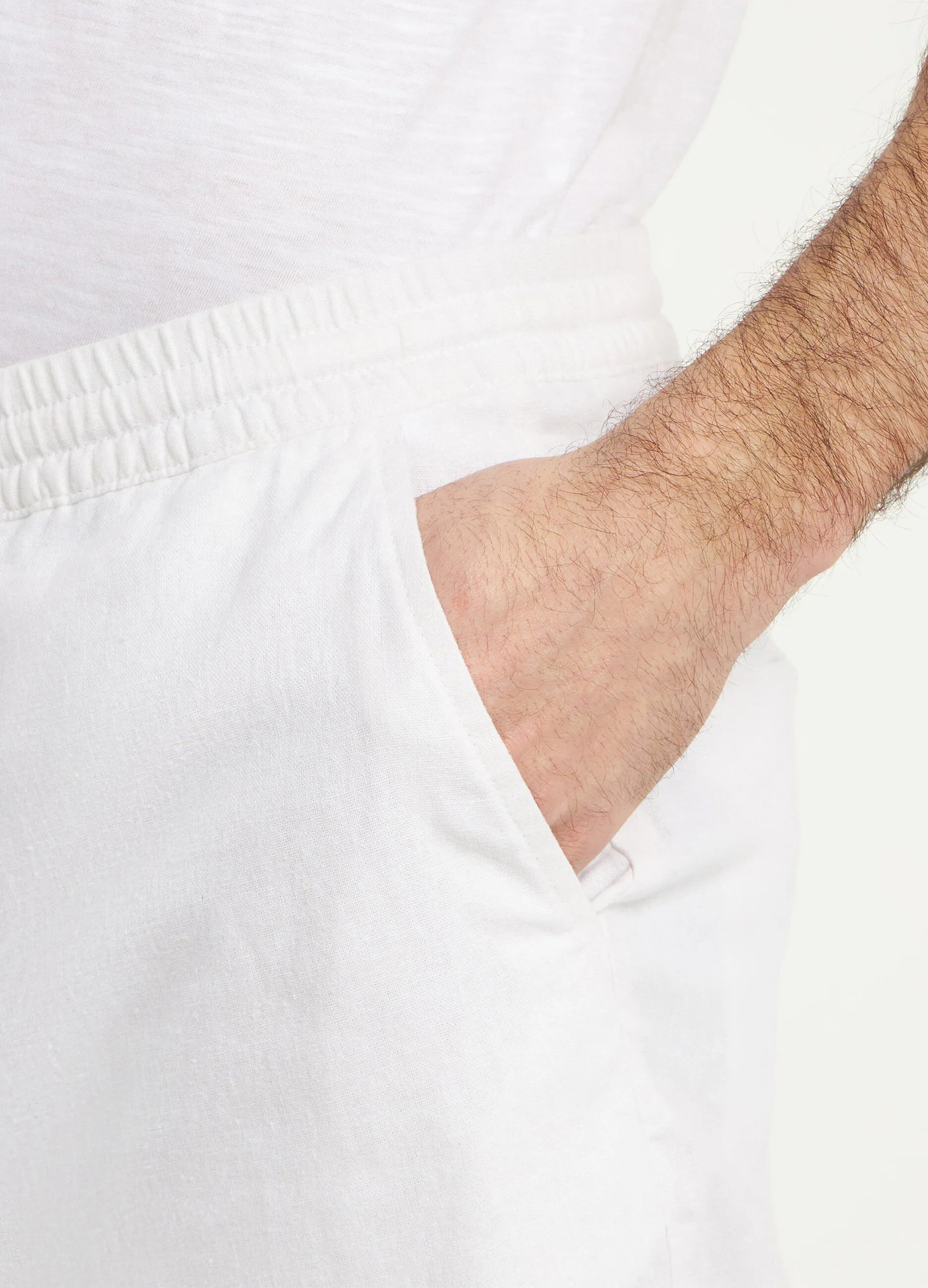 Shorts in misto lino uomo