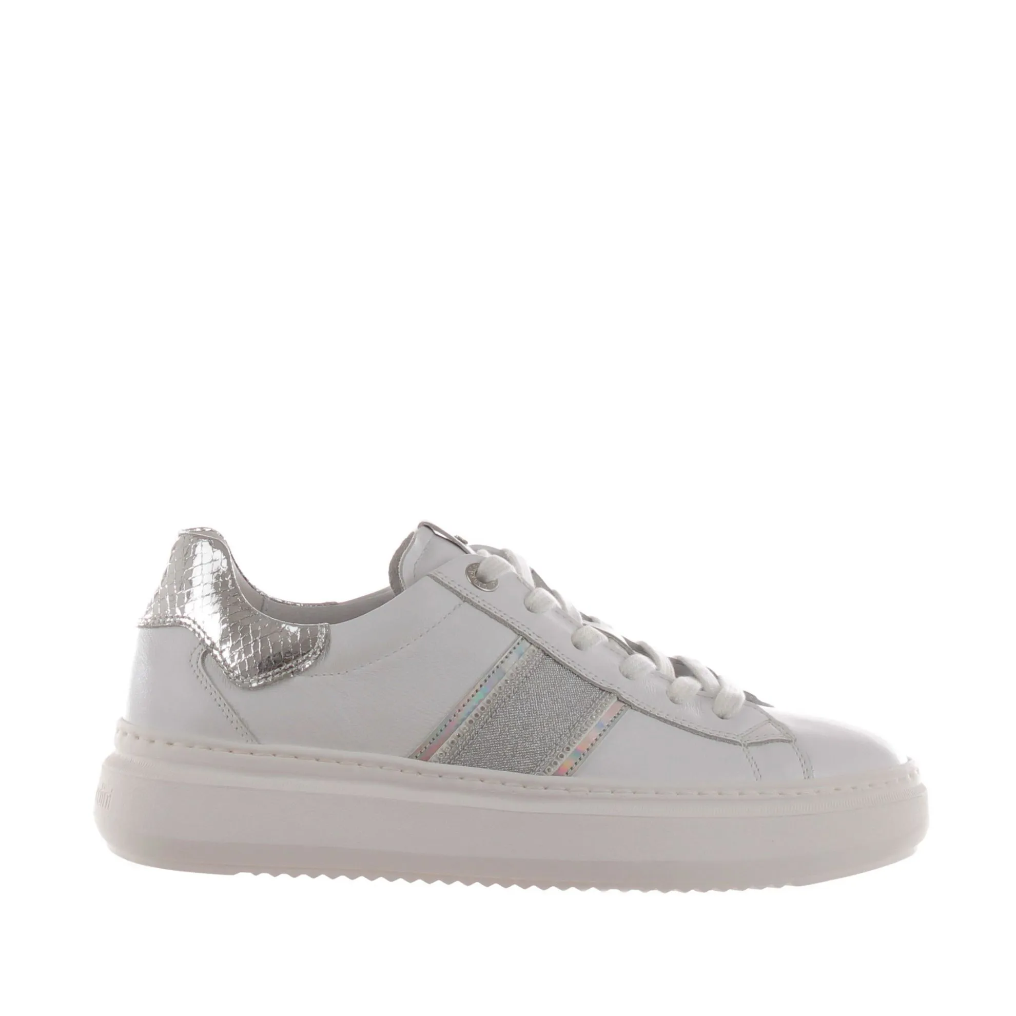 Sneaker in pelle con dettaglio in lurex