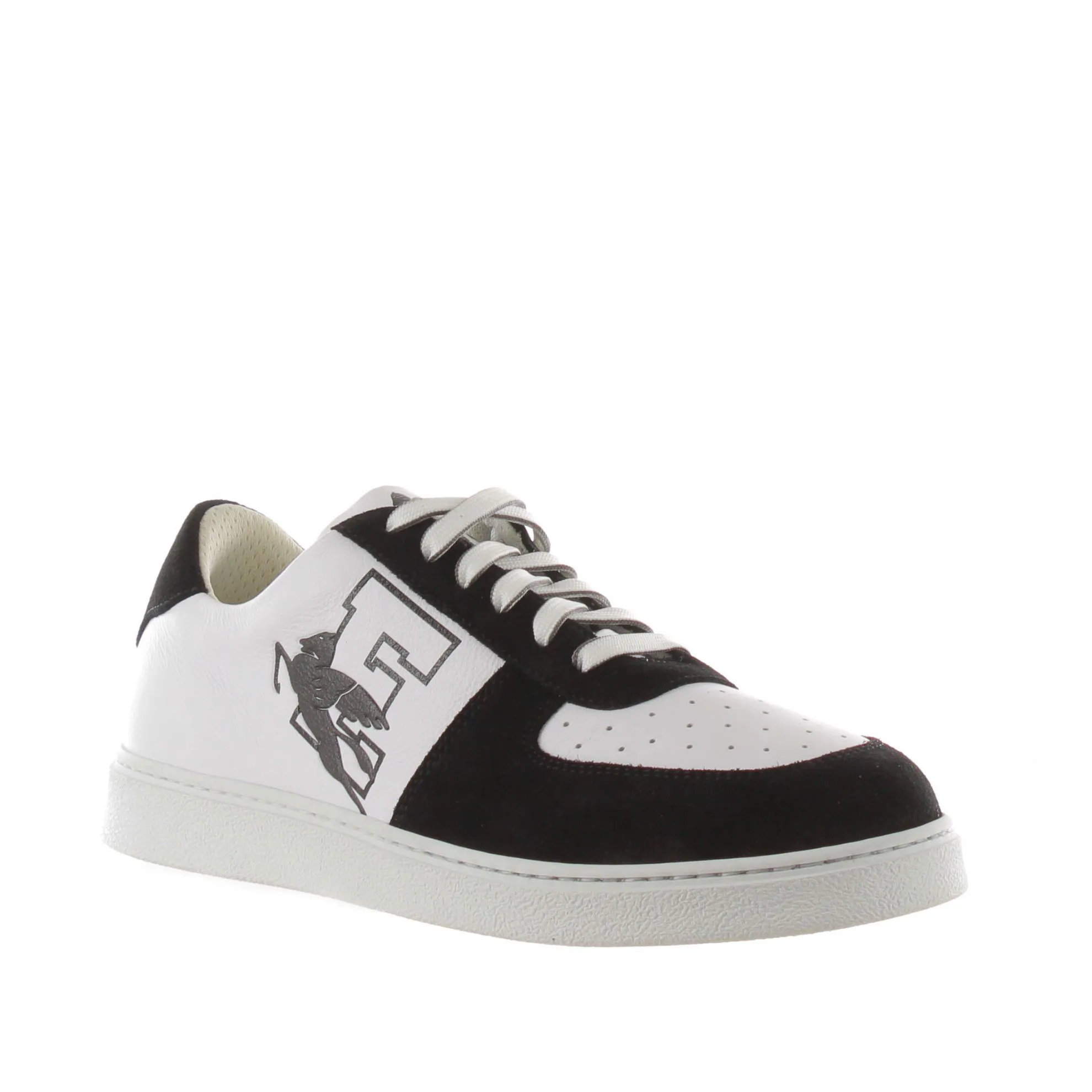 Sneaker running in pelle e camoscio