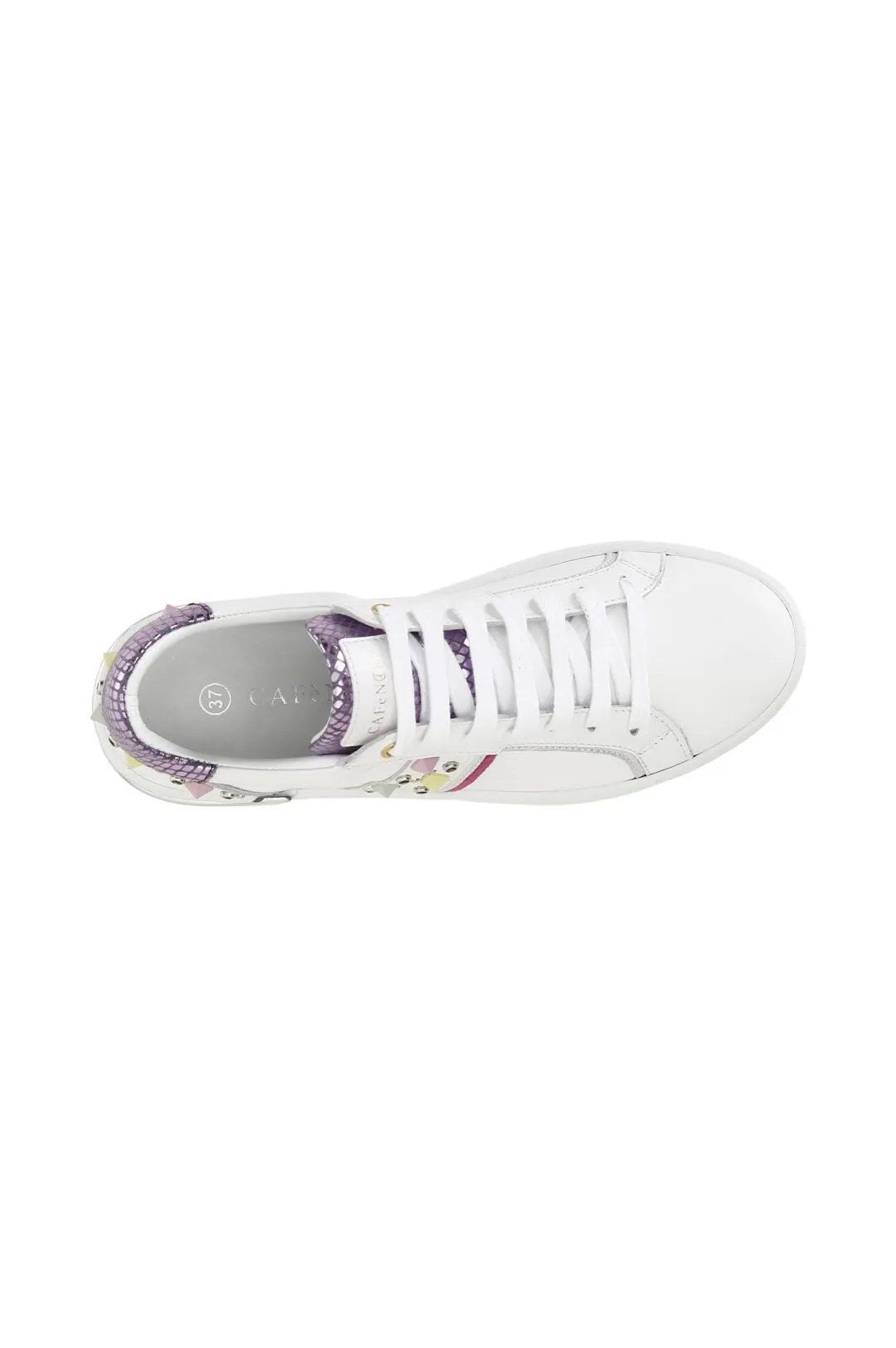 sneakers basse in pelle con inserti 3d colorati bianco
