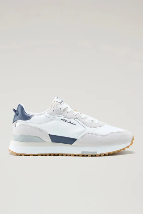 Sneakers Retro in pelle con dettagli in nylon                                                                                   