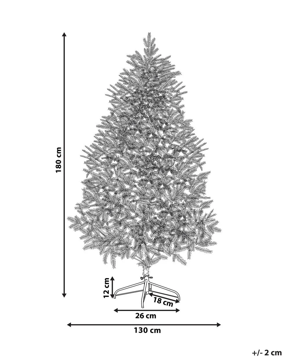 Snowy Christmas Tree 180 cm White BASSIE