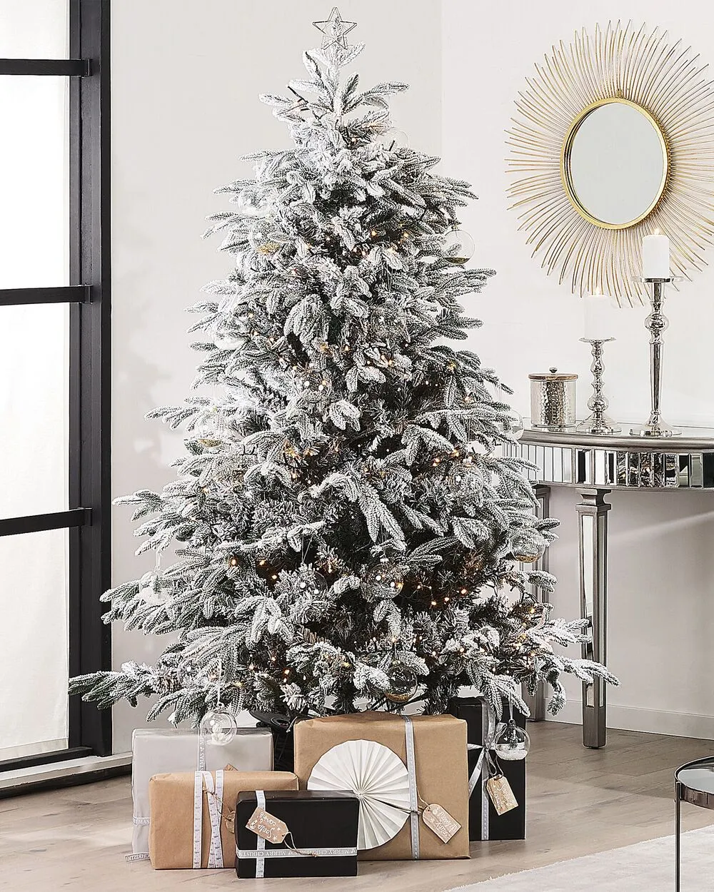 Snowy Christmas Tree 180 cm White BASSIE