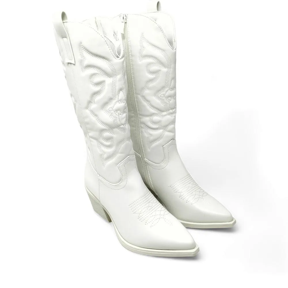 Stivale texano  donna ecopelle King of Hearts  Agatha white