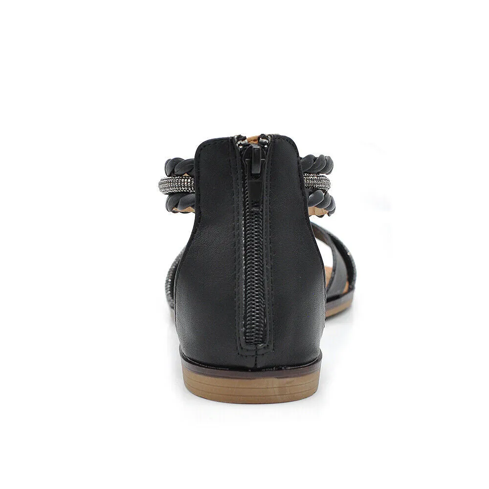 Stivali Estivi Scarpe Sandali Gioielo Bassi Da Donna Cinturini Caviglia 6W9110