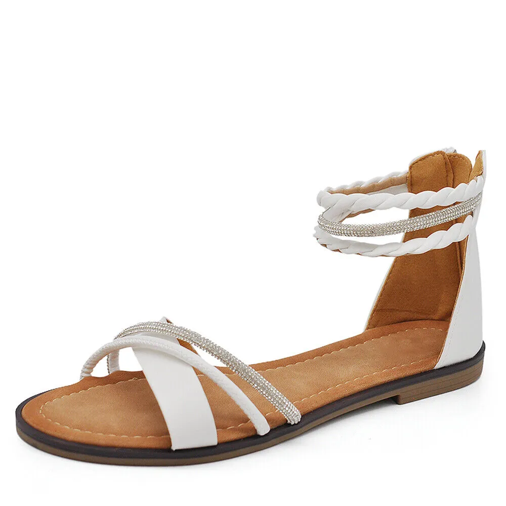 Stivali Estivi Scarpe Sandali Gioielo Bassi Da Donna Cinturini Caviglia 6W9110