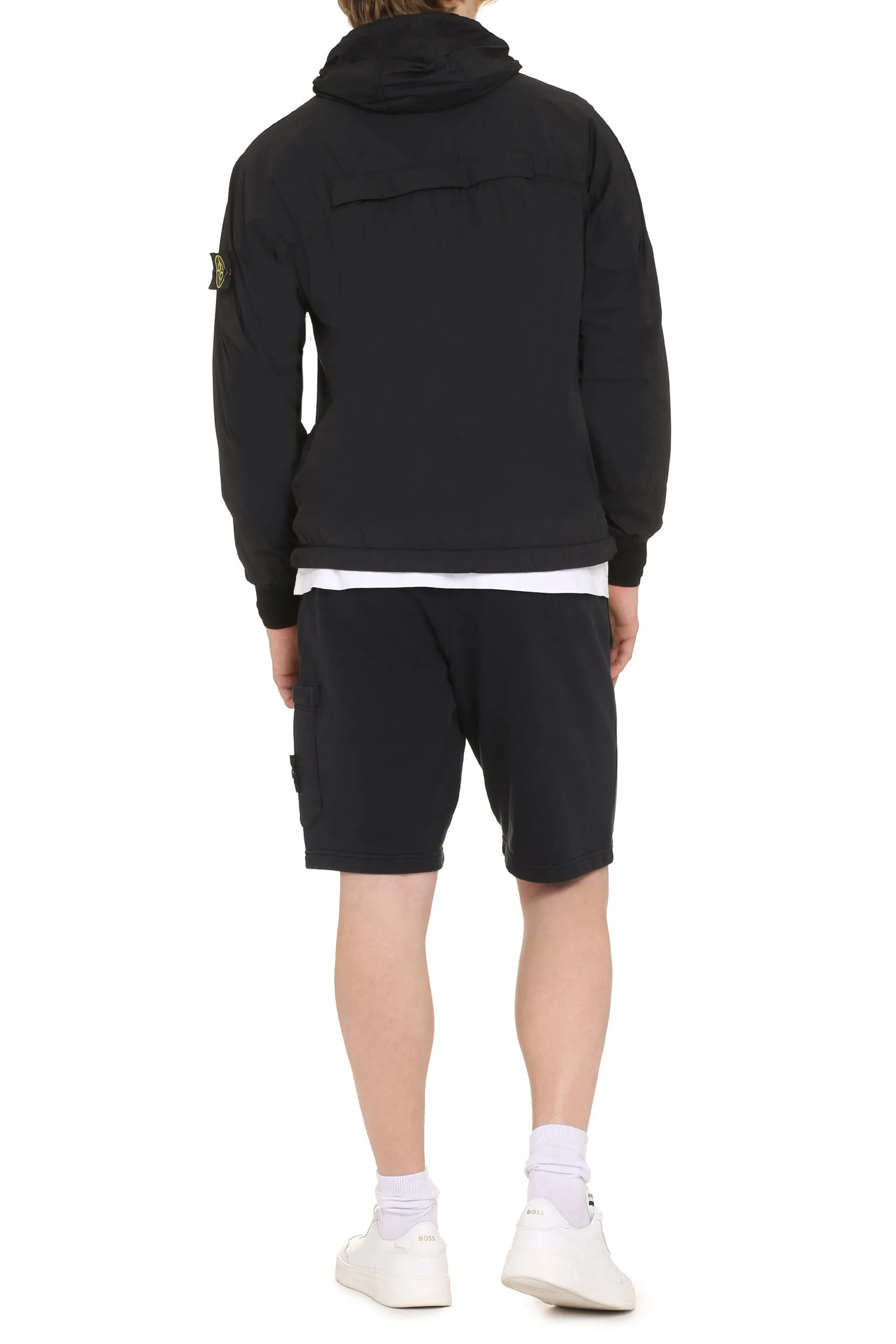 Stone Island Giacca in tessuto tecnico con zip e cappuccio