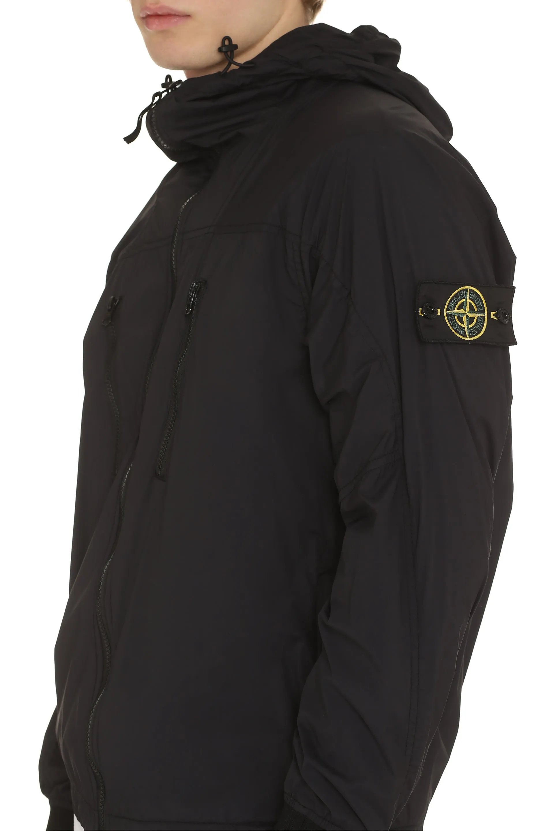 Stone Island Giacca in tessuto tecnico con zip e cappuccio