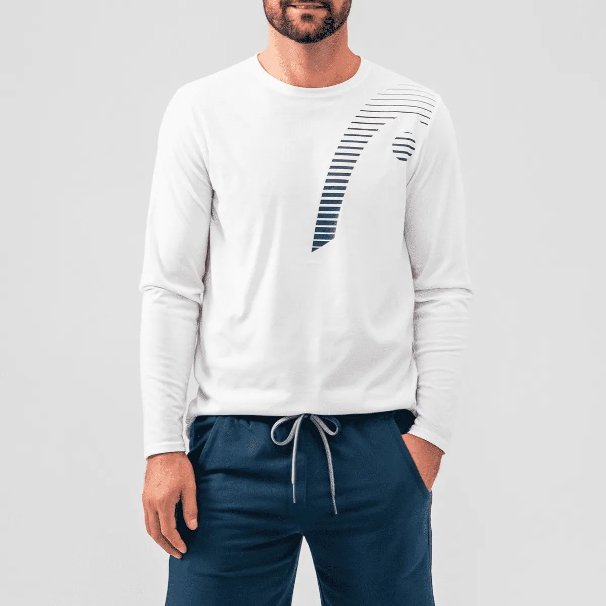 T-SHIRT A MANICA LUNGA DA TENNIS DA UOMO HEAD CLUB CLIFF LS 811451 WH