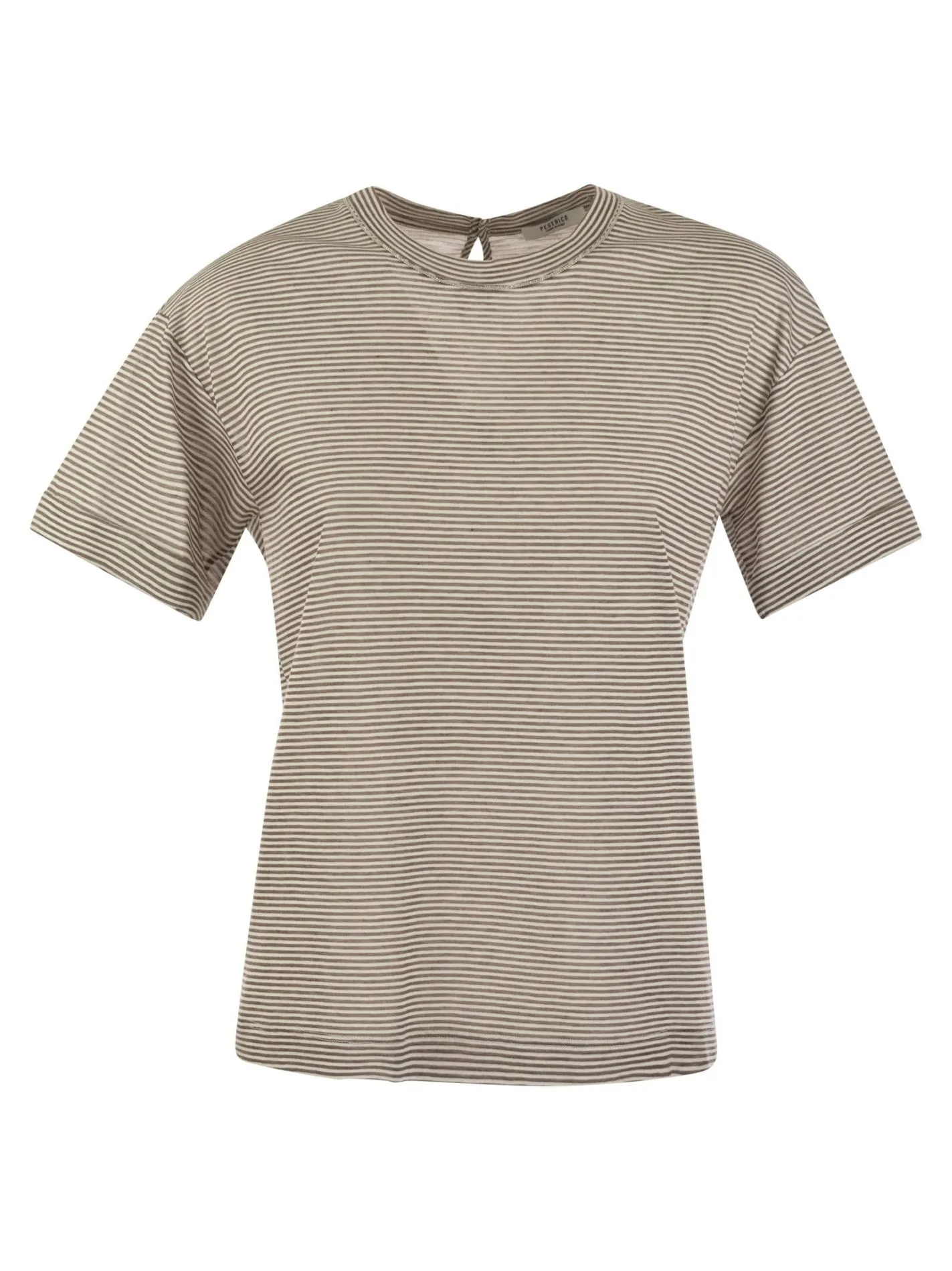 T-shirt in jersey leggero rigato e Punto Luce