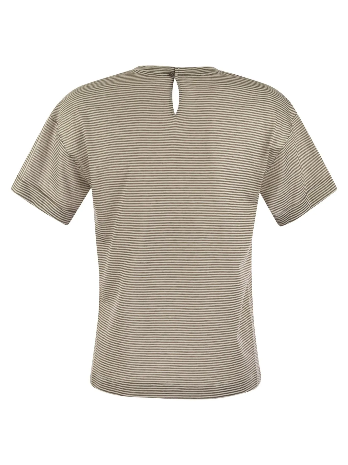 T-shirt in jersey leggero rigato e Punto Luce