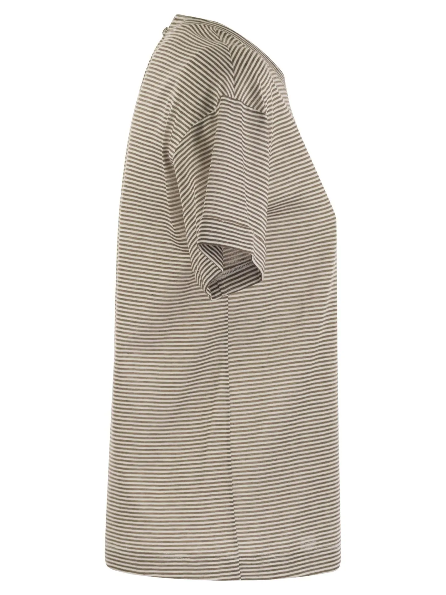 T-shirt in jersey leggero rigato e Punto Luce