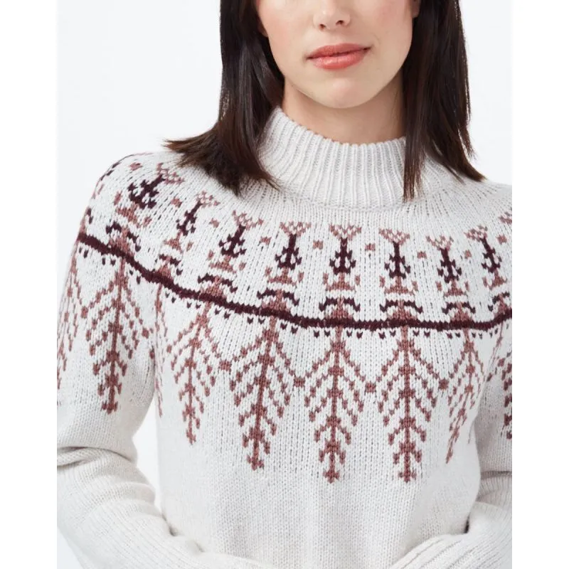Tentree Highline Wool Intarsia Sweater da donna (Oatmeal Heather/Mesa Red/Mulberry)