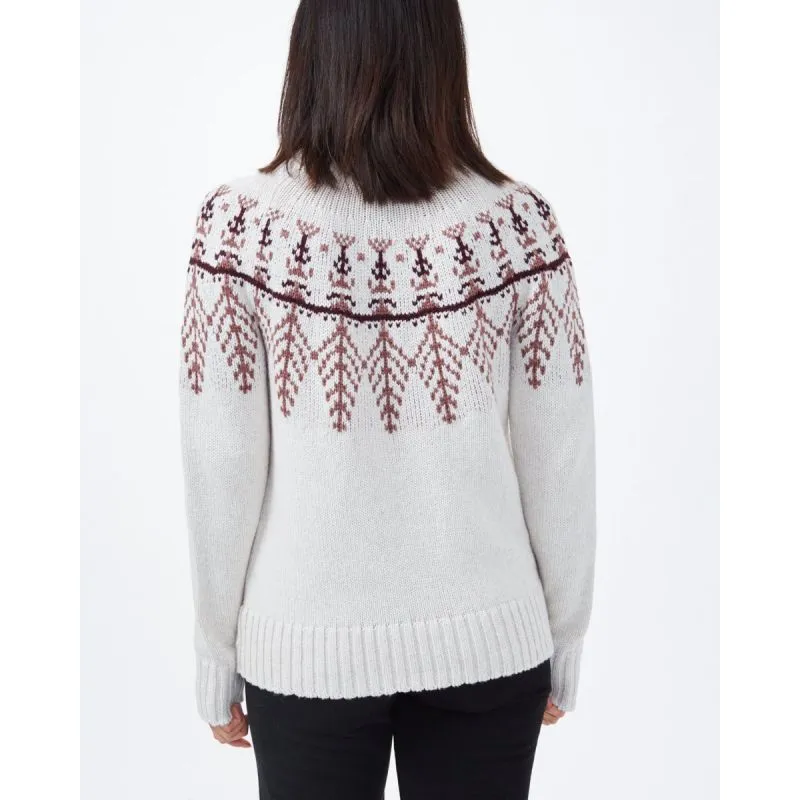 Tentree Highline Wool Intarsia Sweater da donna (Oatmeal Heather/Mesa Red/Mulberry)