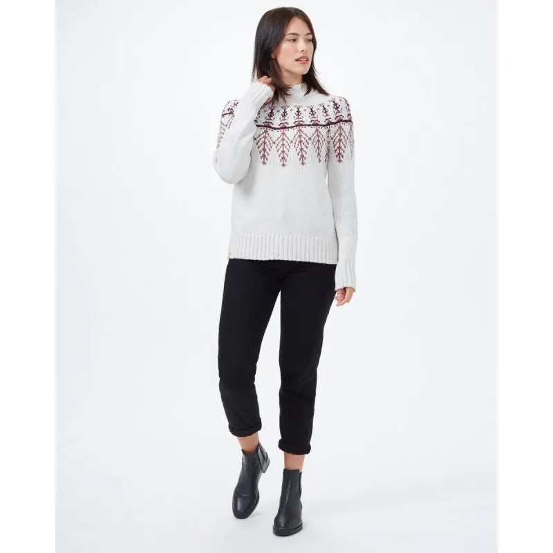 Tentree Highline Wool Intarsia Sweater da donna (Oatmeal Heather/Mesa Red/Mulberry)