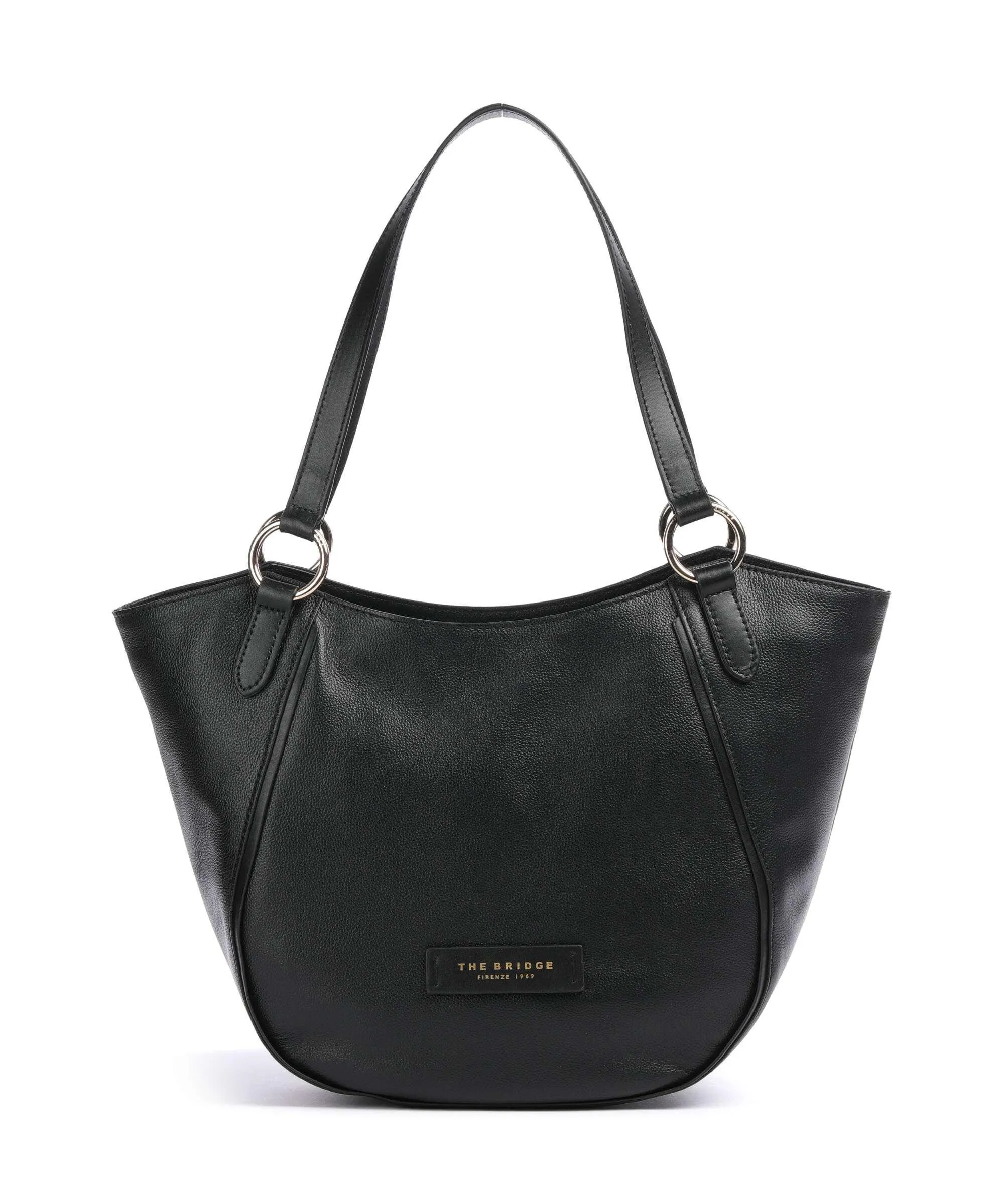  The Bridge Domitilla Borsa shopper pelle di vacchetta grana nero  