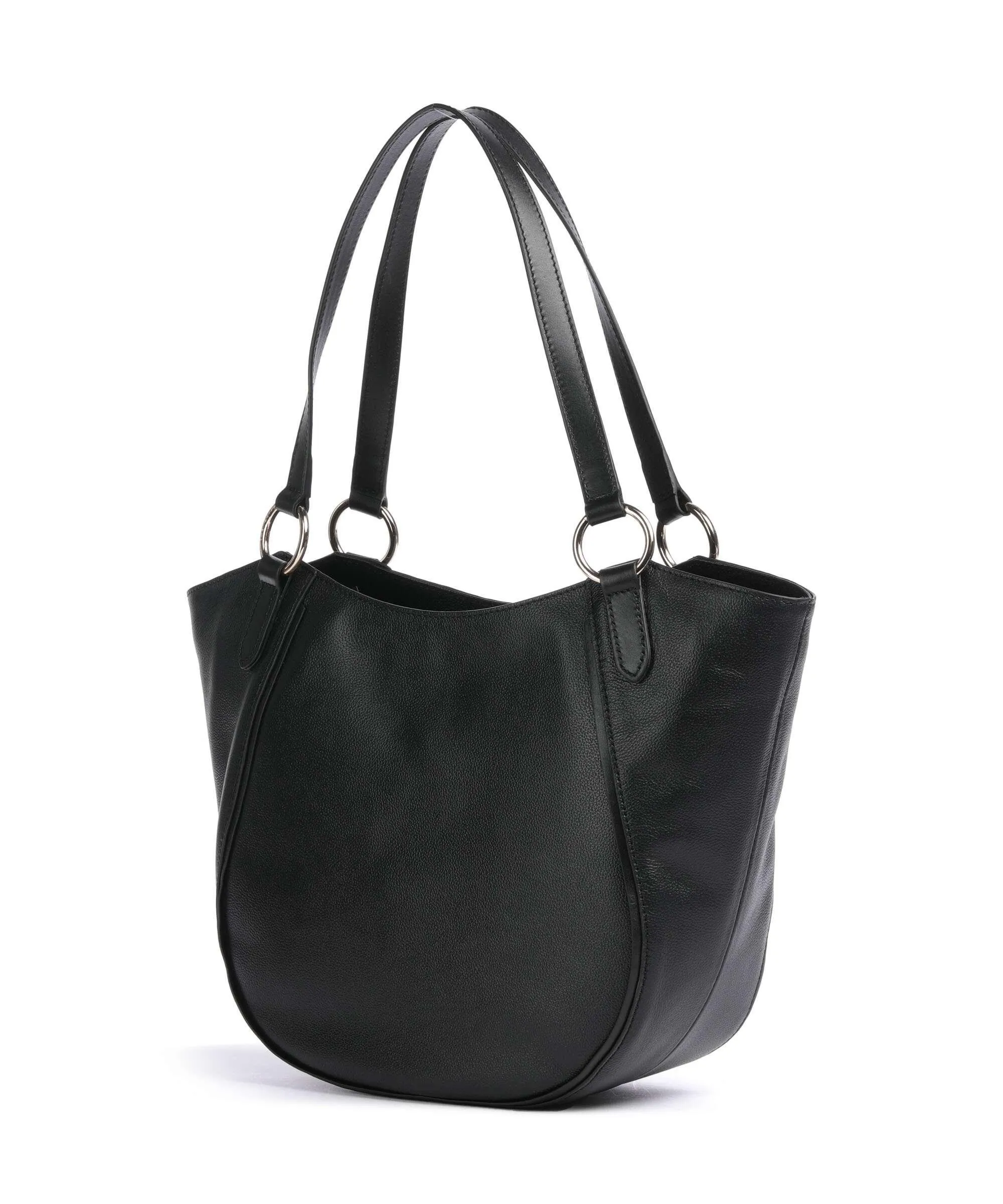  The Bridge Domitilla Borsa shopper pelle di vacchetta grana nero  