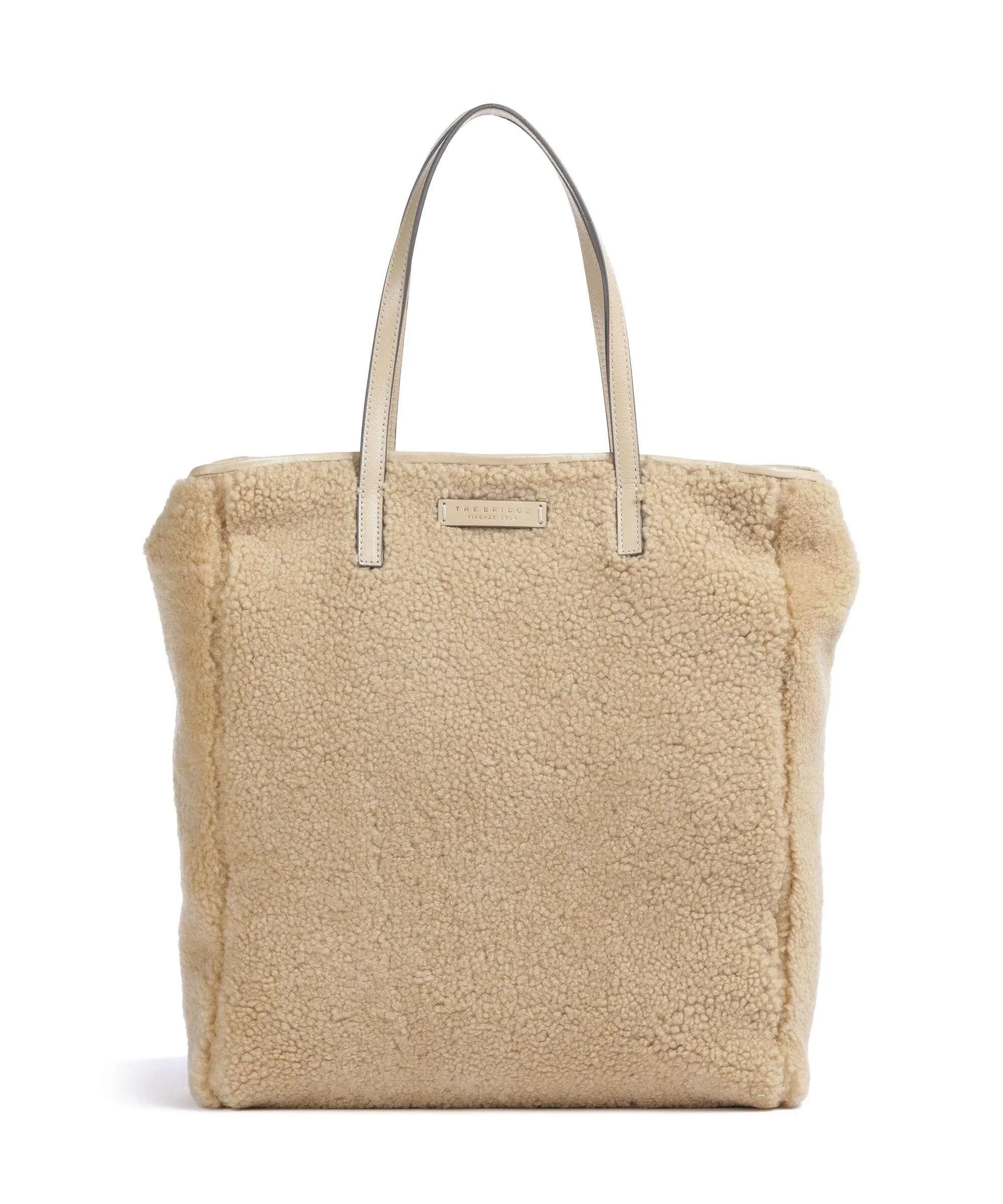  The Bridge Mirra Wow Borsa shopper pelliccia, pelle bovina marrone chiaro  