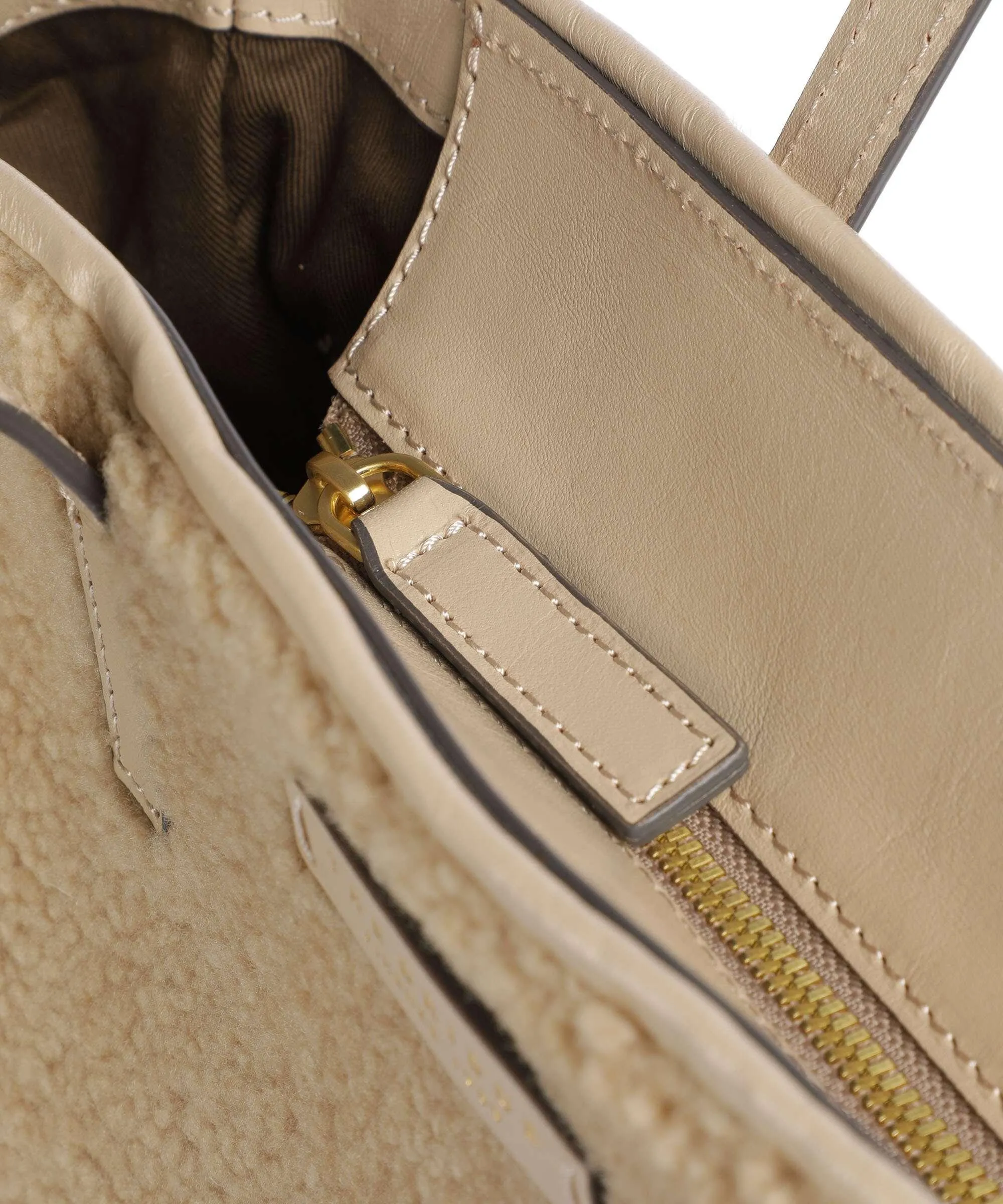  The Bridge Mirra Wow Borsa shopper pelliccia, pelle bovina marrone chiaro  