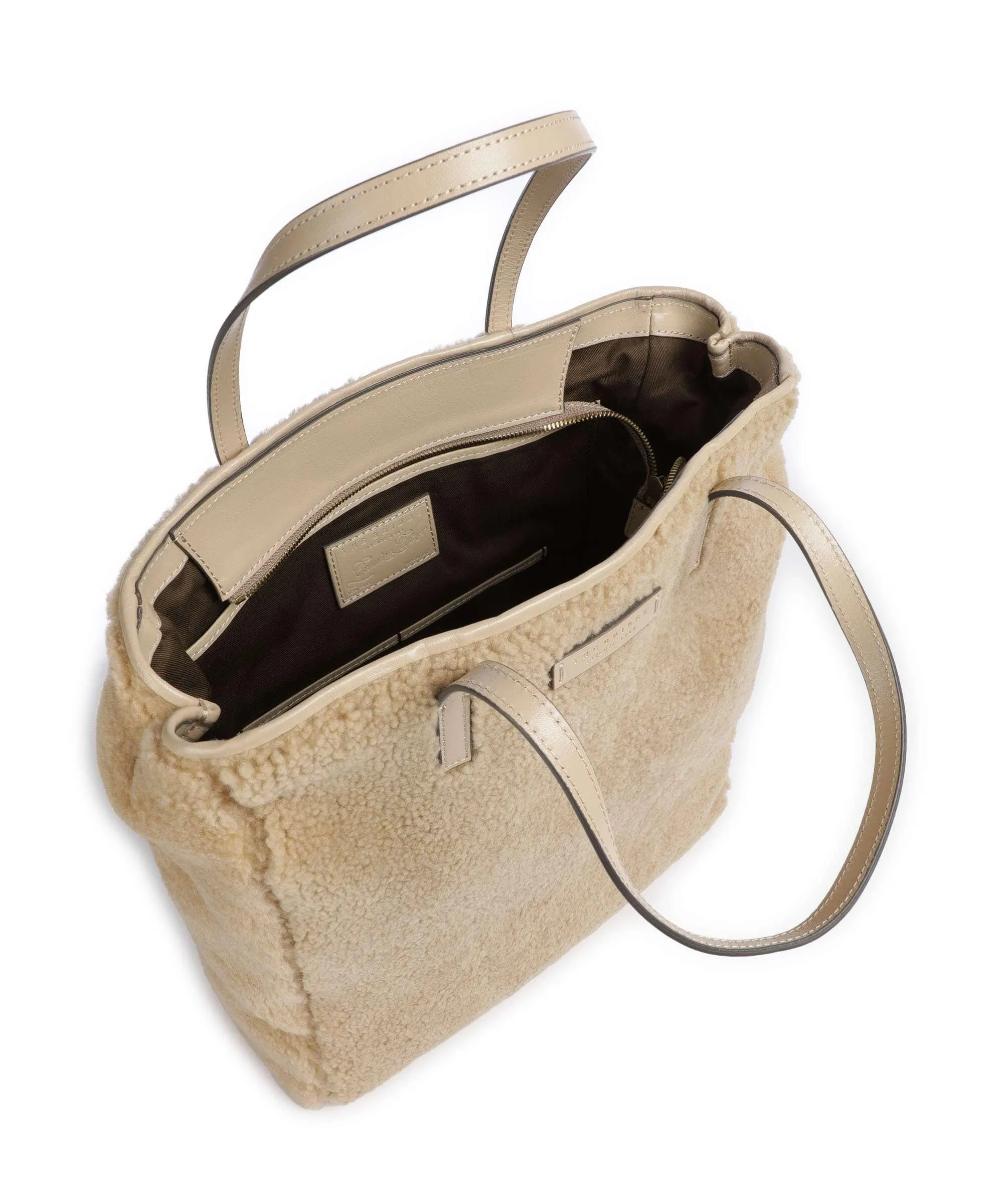  The Bridge Mirra Wow Borsa shopper pelliccia, pelle bovina marrone chiaro  