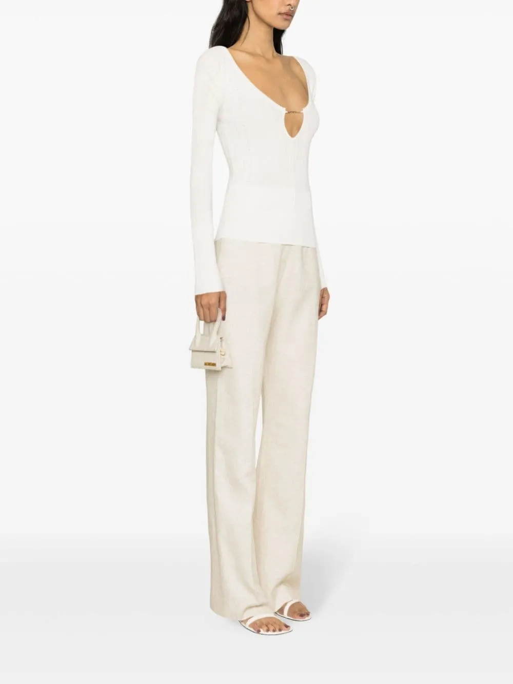 Top a coste Le Haut Pralu in bianco - donna