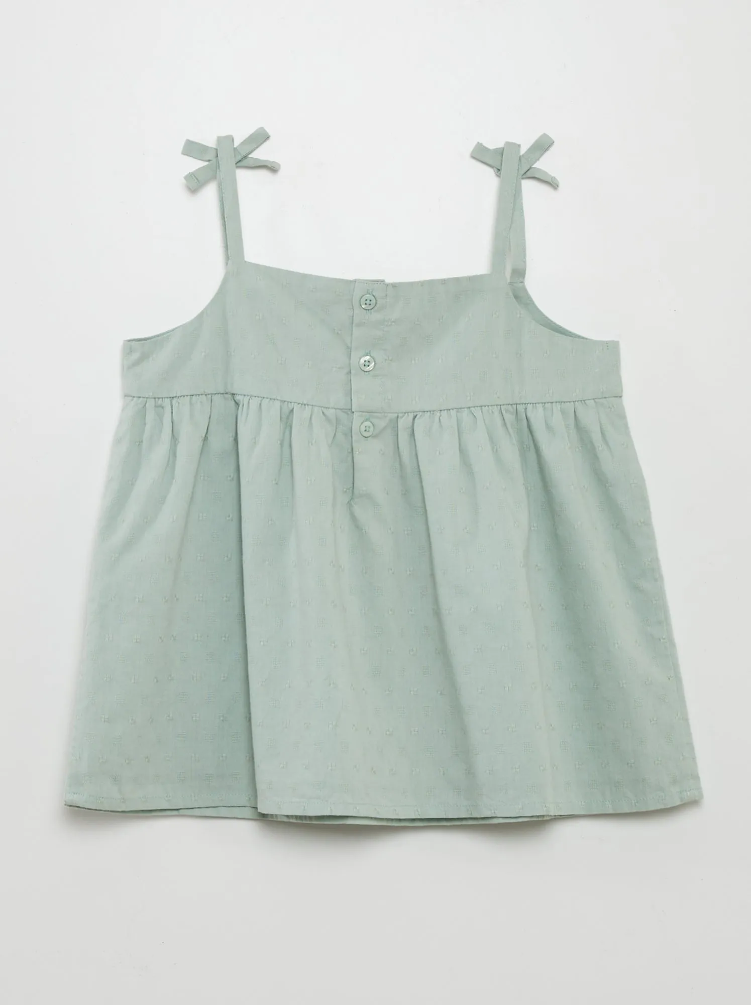 Top con spalline sottili e ricami - blu