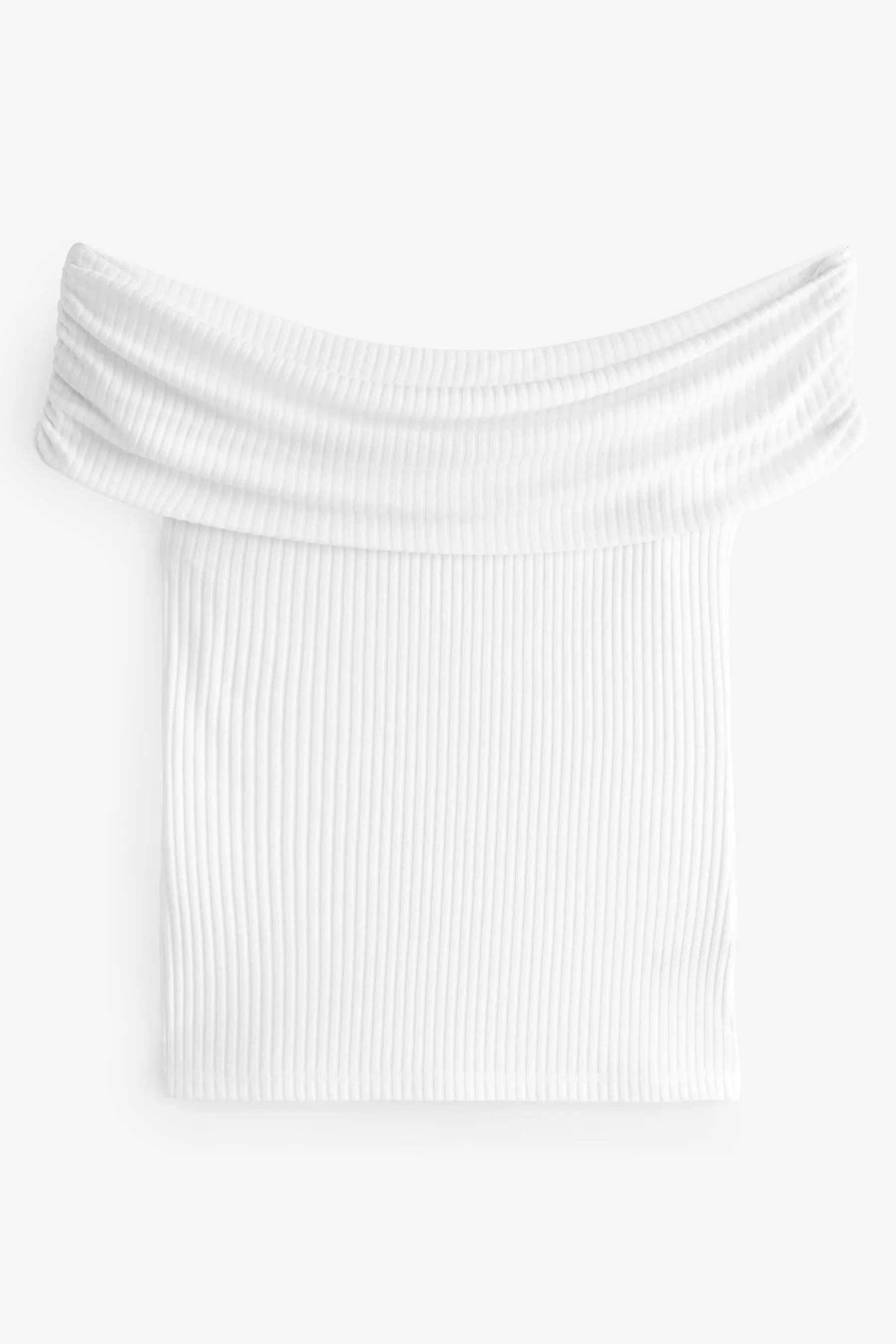 Top estivo a coste con scollo alla Bardot e spalle scoperte