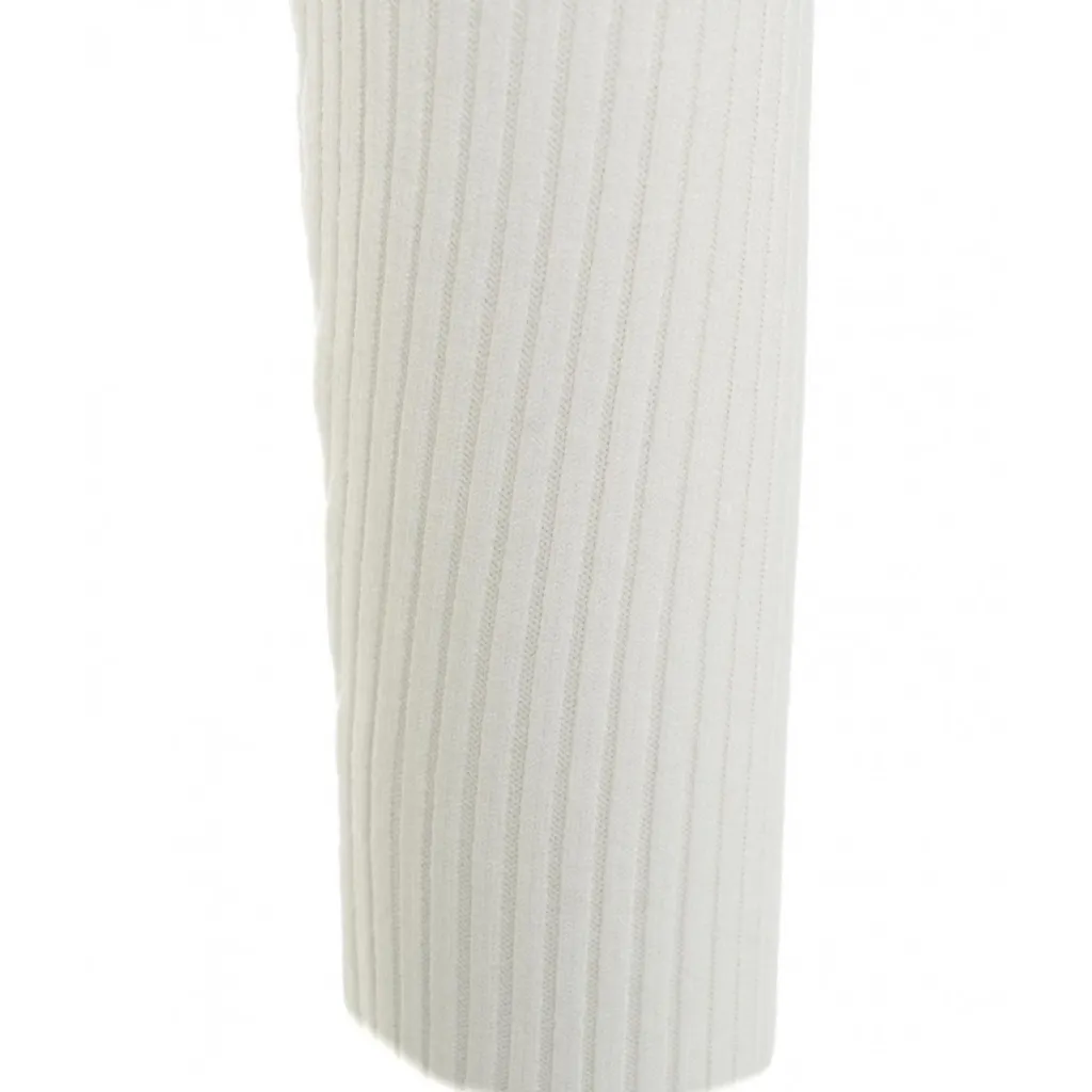 Top in maglia a coste con allacciatura bianco
