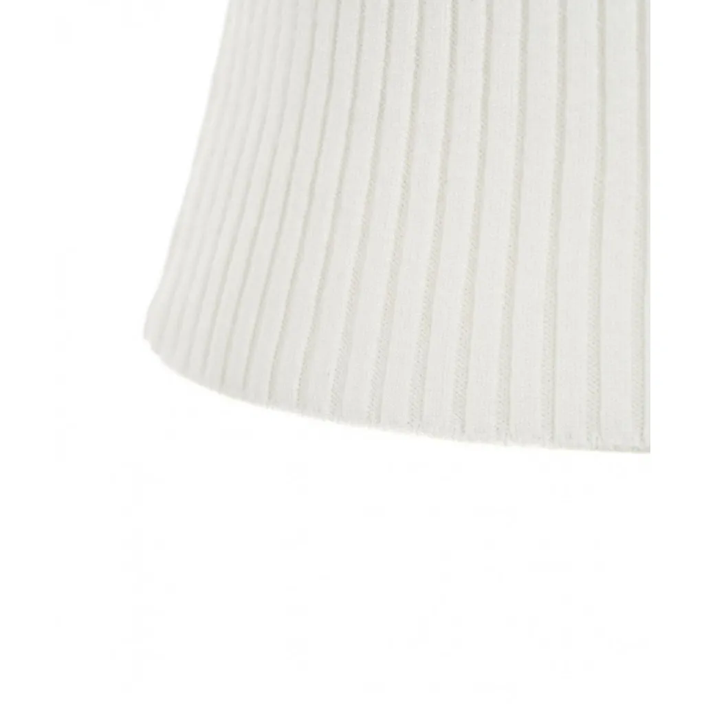 Top in maglia a coste con allacciatura bianco