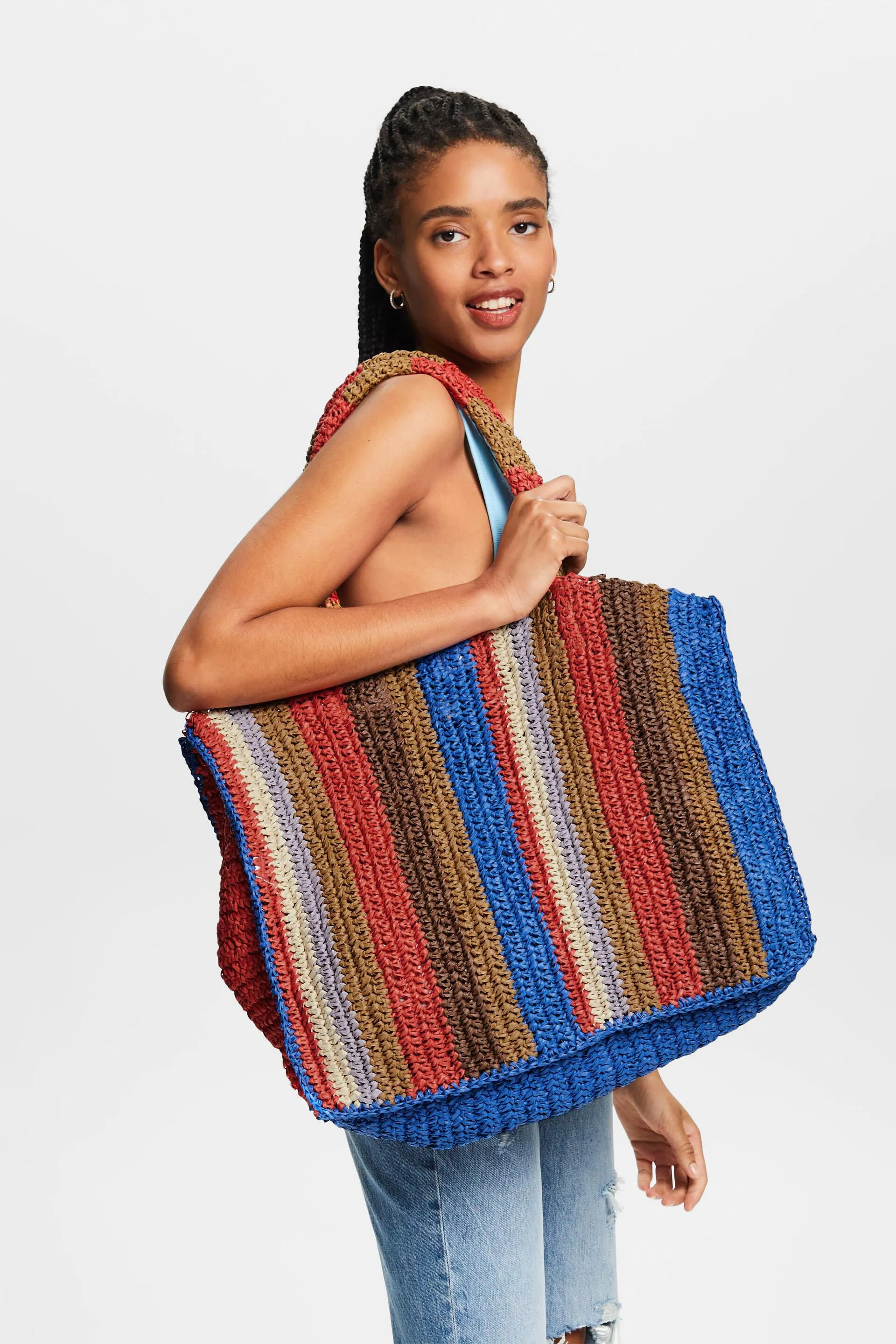 Tote bag in paglia intrecciata