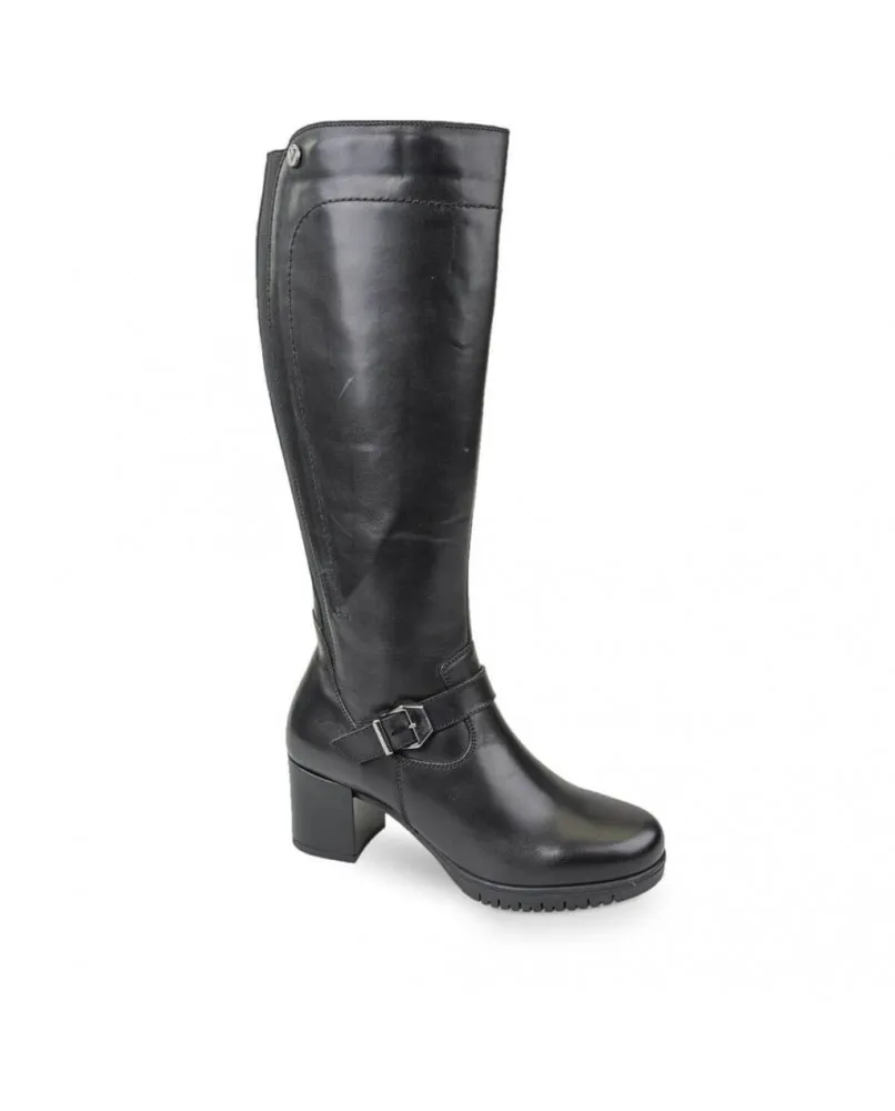 VALLEVERDE 49355 Ankle boot stivale fibbia tacco nero pelle