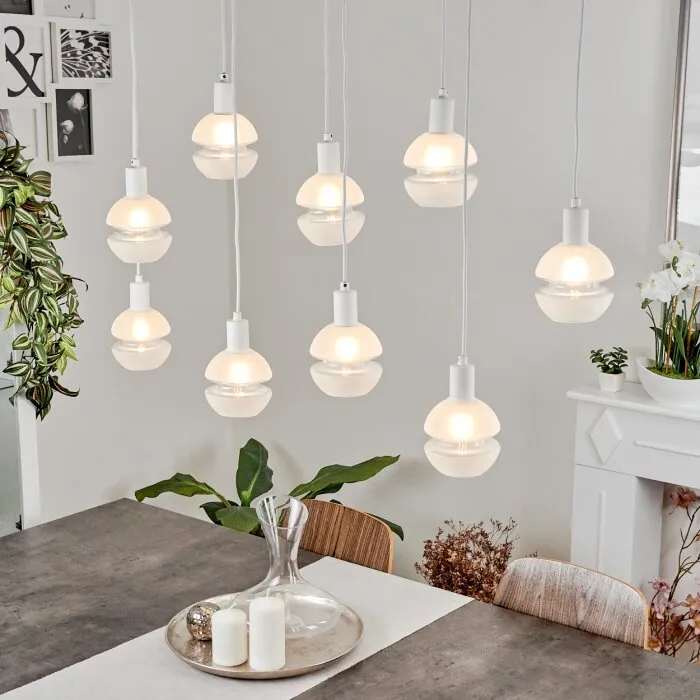 Ventosa Lampadario a sospensione Bianco, 9-Luci
