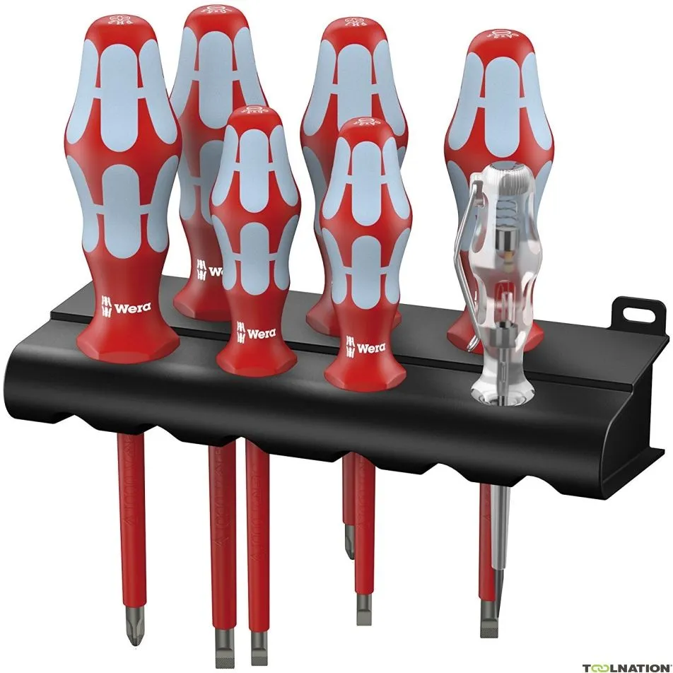 Wera 05022728001 3160 i/7 Set di cacciaviti VDE, acciaio inox + supporto, 7 pezzi